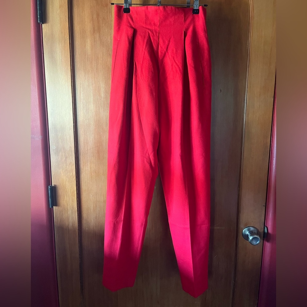 FAB Vintage Cherry Red High-Waisted Trousers